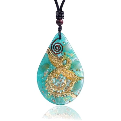 Easter Gift: Phoenix Bird Crystal Pendant with Green Aventurine Healing Powers - Image 1 of 4