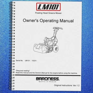 BARRONESS LM101 Greens Mower Operators Manual - TOUGH WIRE BOUND - TOUGH JACKET - Imagen 1 de 7