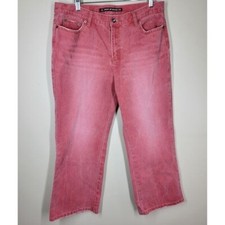 DKNY Jeans Red Straight Leg Cropped Jeans 12 Capri
