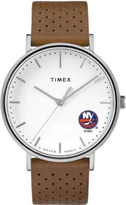 Reloj Timex New York Islanders NY para mujer de cuero blanco brillante Foto 1 de 4