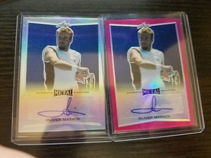 2016 Leaf Metal Oliver Marach Autograph Base & PINK 9/10 LOT OF 2 CARDS AUTO