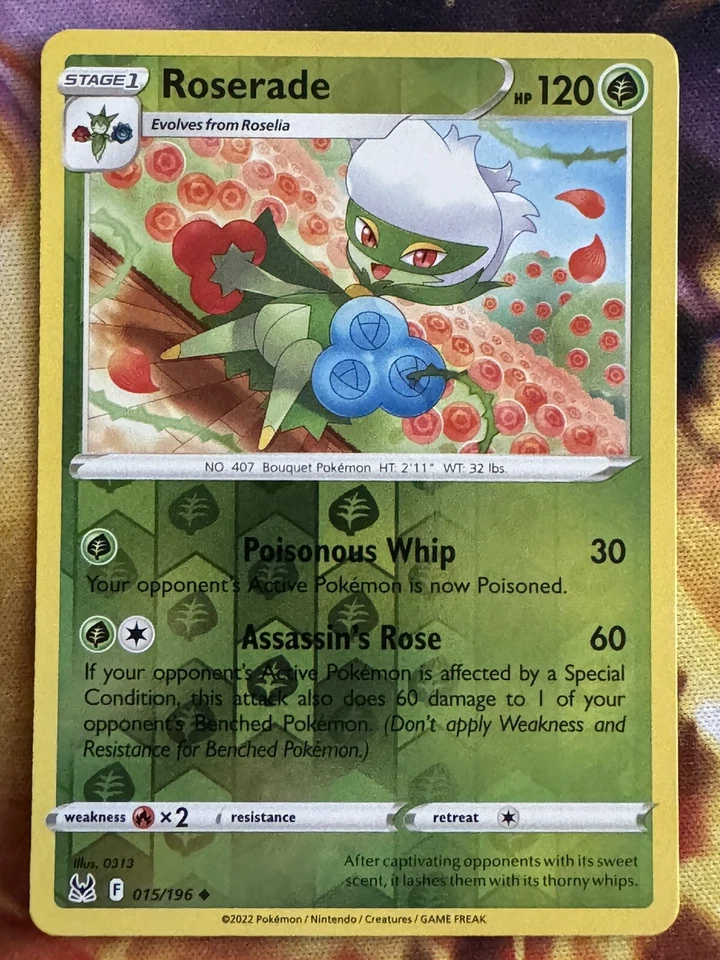 Pokémon TCG Roserade SWSH: Lost Origin 015/196 Reverse Holo Uncommon - Image 1 of 1