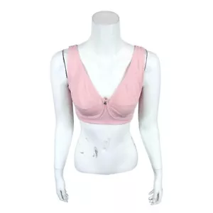 Breezies Women's Modern Cotton Unlined Wire Free Bra Solid Clay Rose 40C Size - Picture 1 of 2