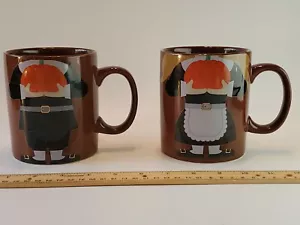 Tazas de café Global Designs Connection 4,5"×3,75 Mr.&Mrs. Pilgrim 16 oz. Usado en excelente estado - Imagen 1 de 12
