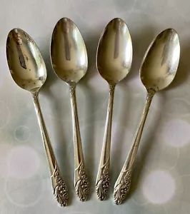 4 x Tea Spoons , Evening Star 1950 By Community Silver Plated, silver plate - Picture 1 of 4