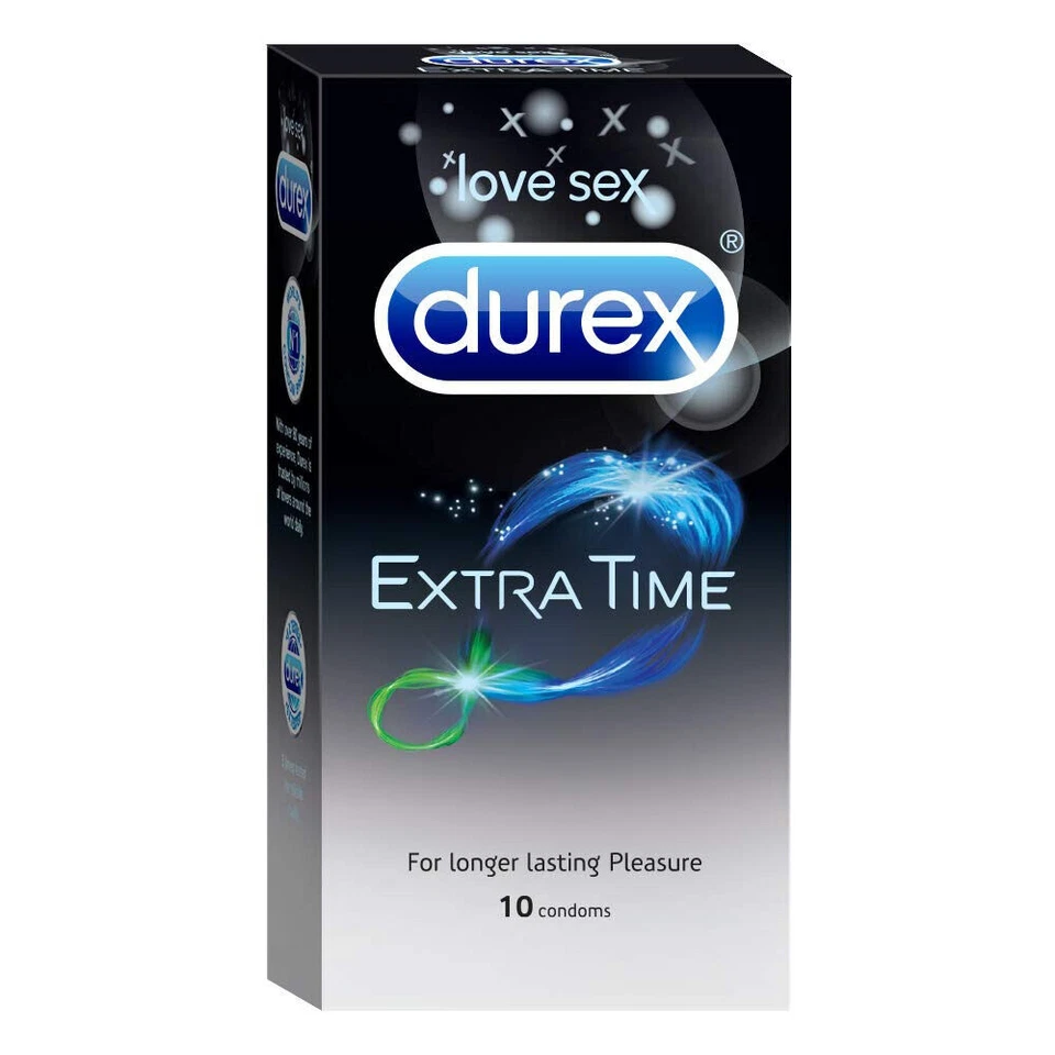 Durex Extra Time Male Condoms - 10 Pack