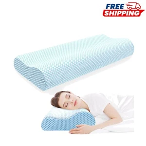 Luxury Blue Memory Foam Pillow - Ideal for Side, Back, and Stomach Sleepers - Picture 1 of 9