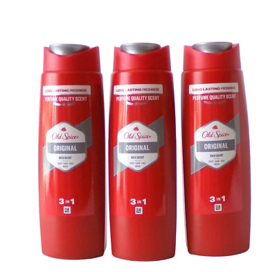 Old Spice ORIGINAL Duschgel Shampoo 3in1 Shower Gel Körper Haar Gesicht 3x 250ml - Bild 1 von 4