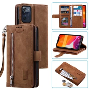 Funda billetera ZTE ZMAX 5G, cremallera de cuero magnética abatible tarjeta de teléfono para ZTE Z7540 - Imagen 1 de 26