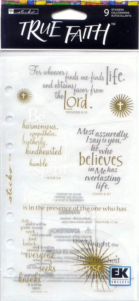 Vintage Sticko True Faith LIFE Love Lord Wisdom theme 62372 FAST FREE ship! - Image 1 of 1