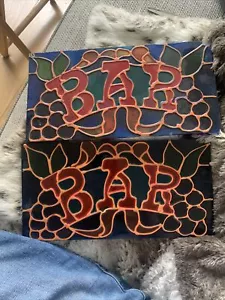 Bar mirror Sign Plaque Man Cave Home Bar Garage Tiki Bar Signs X2 - Picture 1 of 3