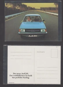 1980's AUDI 80 Blue Postcard - Picture 1 of 1