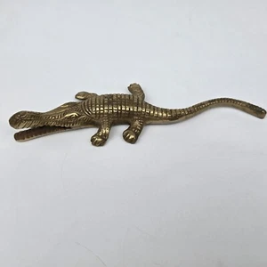 7. 5" Long Vintage Brass Alligater - Picture 1 of 8