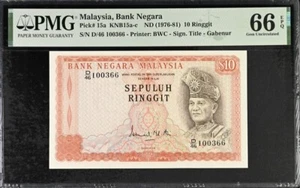 Malaysia, Bank Negara, 10 Ringgit  (1976-81) , 3rd SERIES , 66 EPQ HIGH GRADES - Picture 1 of 2