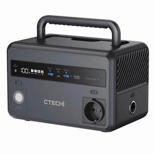 CTECHi 300W Tragbare Powerstation 299Wh, LiFePO4 Solar Generatore mit Bildschirm