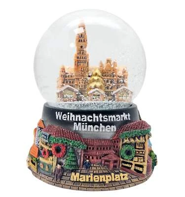 MINIUM COLLECTION Souvenir Schneekugel Weihnachtsmarkt München Rathaus B: 6,5 H: 8,5