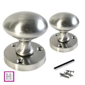 SATIN Door Knobs Mortice Interior Stainless Steel Sprung Door Knobs Pairs  - Picture 1 of 11