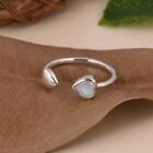 Heart Shape Adjustable Silver Ring With Moonstone Engagement Promise Rings