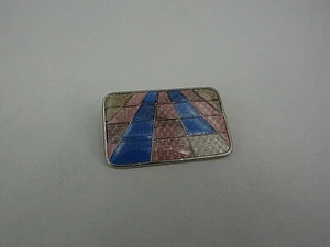 Brosche farbige Emaille in geometrischen Design Neusilber (62633) - Picture 1 of 2