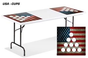 Universal Brettspiel klappbare Tischplatte Spiele Aufkleber Aufkleber Bier Pong Matten USA - Bild 1 von 1