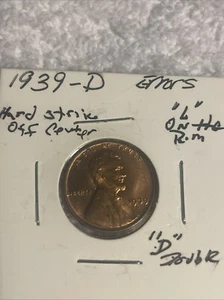1939 D LINCOLN WHEAT Penny Multiple Errors BU UNC - Penny Cent - Picture 1 of 10