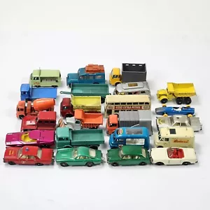 LOT RARE 23 OLD VINTAGE LESNEY MATCHBOX CARS VEHICLES VANS TRUCKS - Picture 1 of 18