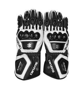 Suzuki Motorbike Motogp Genuine Racing Leather Gloves Motorcycle Gloves - Picture 1 of 3
