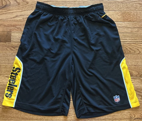 Nike Dri-Fit NFL On Field Apparel Pittsburgh Steelers Shorts Men's Medium Black Cover