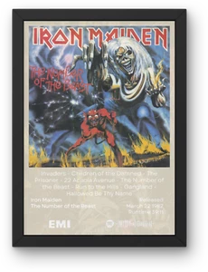 Iron Maiden Number of the Beast Poster A1-5 Frame Option Run To The Hill Bruce - Imagen 1 de 1