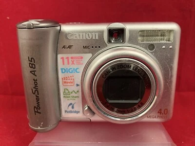 Компактный цифровой фотоаппарат Canon PowerShot A85 4,0 Мп серебристый НА ЗАПЧАСТИ ИЛИ РЕМОНТ - Изображение 1 из 4
