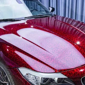 Red Forged Carbon Fiber Pattern Wrap Vinyl Car Body Air Release Film Sheet DIY - Picture 1 of 12