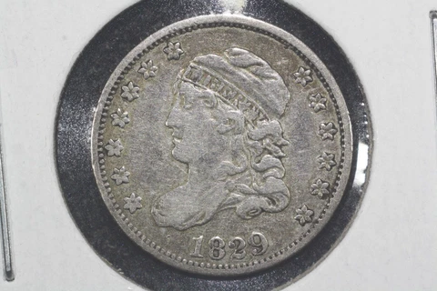 1829 Capped Bust Half Dime, Very Fine+ Cover