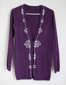Moda International wome's purple silk/cashmere cardigan size XS/S - Picture 1 of 4