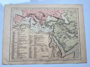 Map of The Gentile Countries and Nations of the Old / New Testament lithograph - Picture 1 of 3