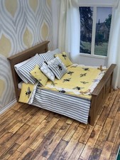 Handmade 1/12th Scale Dollshouse Double Bedding Set 12 Pieces