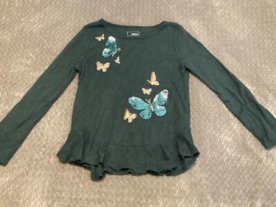Girls Longsleeve Top by Sonoma - Sequined Butterfly - size 7 - Image 1 of 4