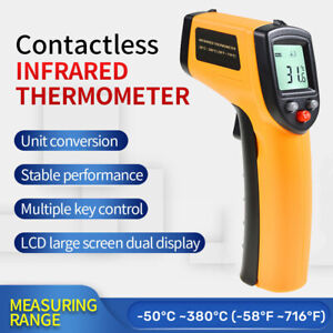 Laser Infrared Thermometer Temperature Gun Barbecue Grilling Pizza Oven Cooking