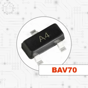 BAV70 A4 DIODO COMMUTAZIONE SOT-23 SMD 70V 50mA - 10 PEZZI - Foto 1 di 2