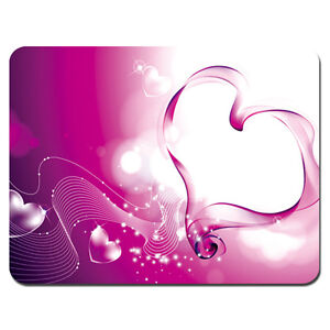 Soft Mouse Pad Neoprene Laptop PC MousePad Heart Pink Design 832