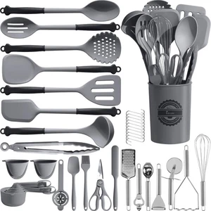 Kikcoin 43Pcs Large Kitchen Utensils Set - Silicone Cooking Utensils Set, Dis... - Picture 1 of 7
