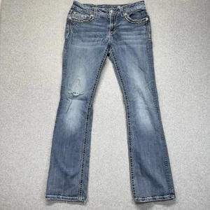 Miss Me Bootcut Jeans Womens 32 Blue Medium Wash Distressed JP583883 READ - Picture 1 of 15