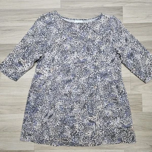 J. Jill Pure Womens Gray Spotted T-shirt Size Medium - Picture 1 of 8