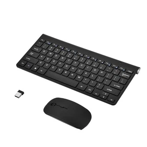 Slim 2.4GHz Wireless Keyboard And Mouse Kit For Desktop Laptop Black - Picture 1 of 24