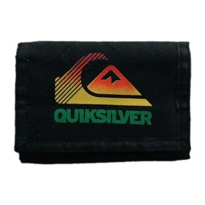 Cartera de playa retro vintage Quicksilver triple surfista negra Foto 1 de 3