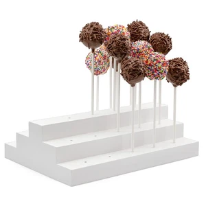 White Wooden Cake Pop Stand, Tiered Treat Holder, 24-Hole- Darware - Picture 1 of 9