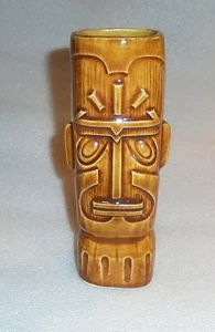 Otigiri Braun Keramik Becher 71/2" Moai Ostern Insel Kopf Tiki Bar Dekor Trinkgeschirr - Bild 1 von 3