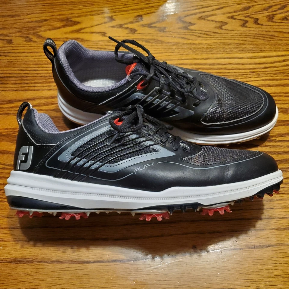 Zapatos de golf FootJoy Fury 51103 para hombre negros grises rojos tacos talla 8,5 medianos Foto 1 de 4