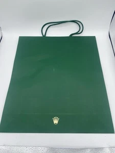 Rolex Boutique Paper Shopping Bag Shopping Tote Green 16” x 14” Reusable - Picture 1 of 10