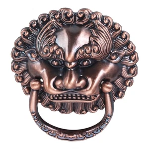 1pc Lion Handle Pull Red Copper Jewelry Box Cabinet Drawer Bookcase Knob Ring - Picture 1 of 13