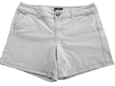 American Eagle Shorts Women's 10 Beige Tan Midi Chino Stretch Preppy Casual AEO - Image 1 of 4
